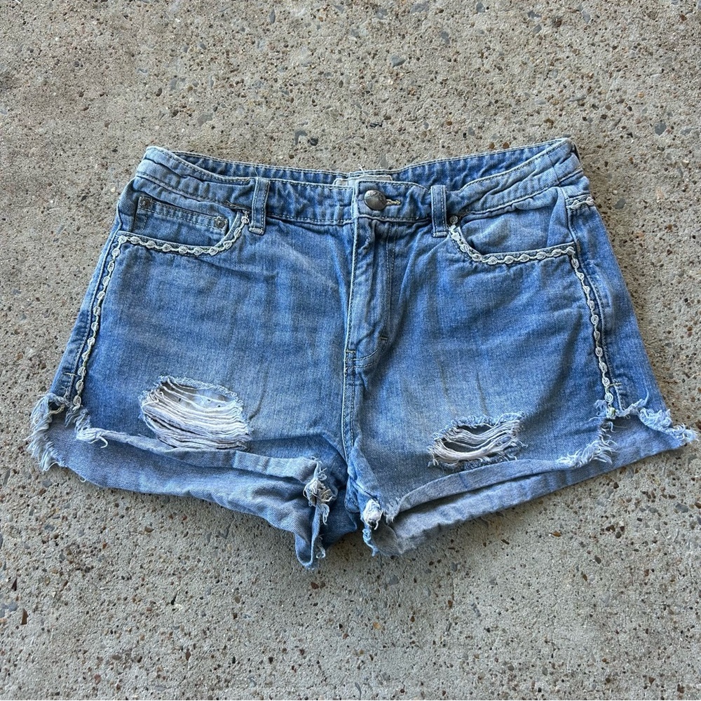 Free People Women’s Denim Jean Shorts Jorts Size 27